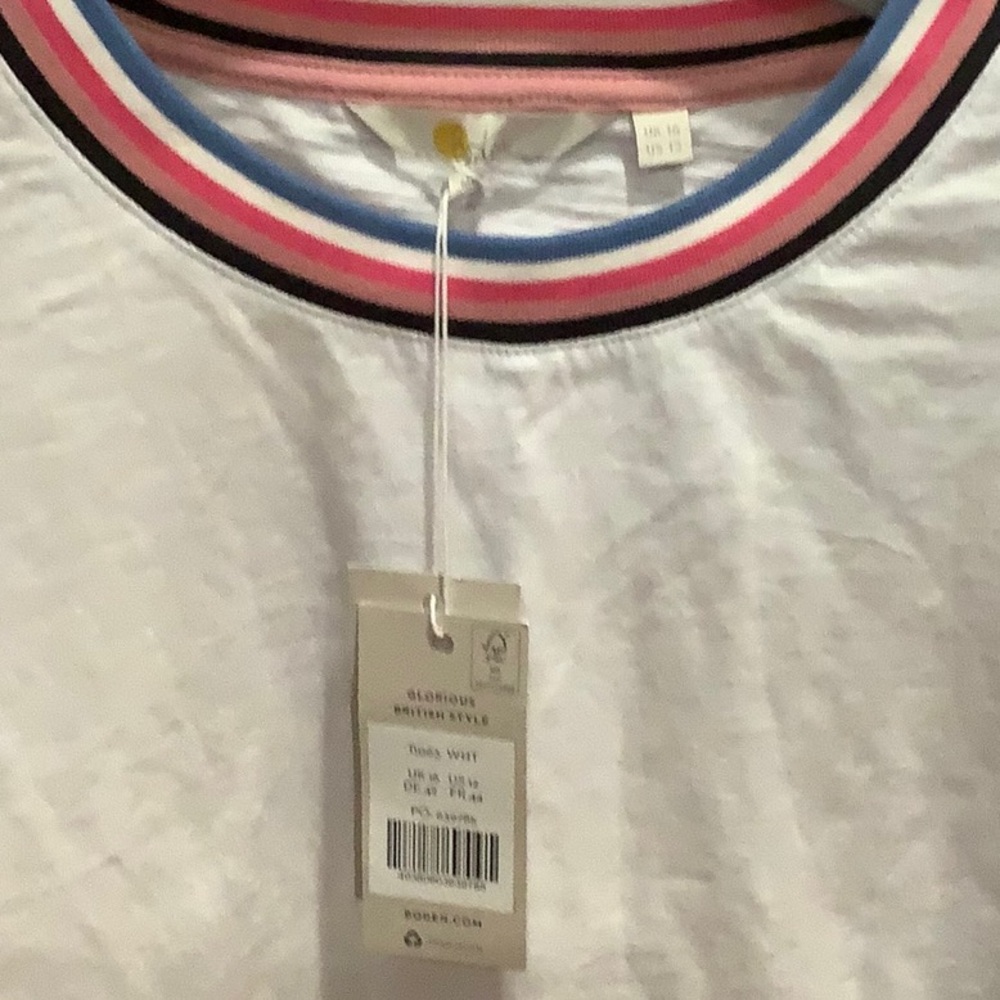 NWT Boden short sleeve t-shirt tee, contrast trim, tipped, piping